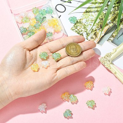 40Pcs 4 Colors Electroplate Transparent Glass Beads GLAA-CJ0002-90-1