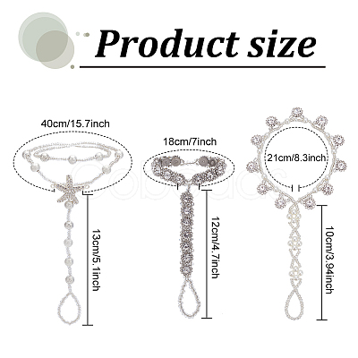 6Pcs 3 Style Clear Resin & ABS Plastic Flower & Starfish Toe Ring Anklets Set AJEW-AN0001-02-1