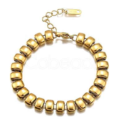 304 Stainless Steel Rectangle Link Chain Braceletes for Women BJEW-R022-01G-1