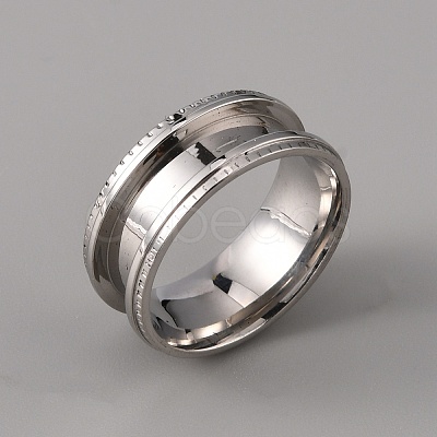 201 Stainless Steel Grooved Finger Ring Settings STAS-WH0027-26B-P-1