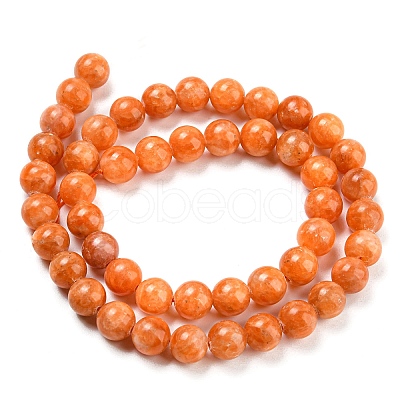 Natural Orange Calcite Dyed Beads Strands G-P503-8MM-11-1