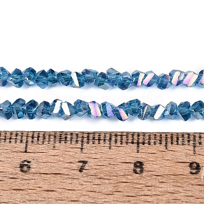 Electroplate Transparent Glass Beads Strands LS-EGLA-Q139-01A-A27-1