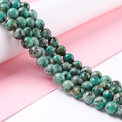 Natural African Turquoise(Jasper) Beads Strands G-E444-47-8mm-1