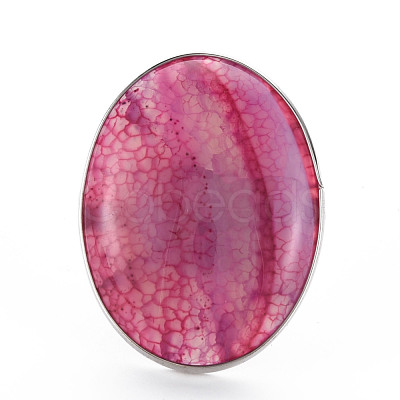Adjustable Natural Mixed Gemstone Finger Rings G-S359-307-1