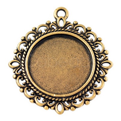 Zinc Alloy Pendant Settings for Cabochon & Rhinestone X-PALLOY-A15290-AG-LF-1