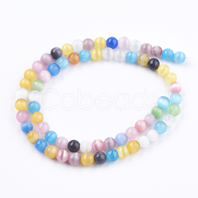 Cat Eye Beads Strands CE-F021-6mm-B01-1