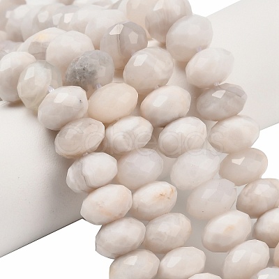 Natural White Crazy Agate Beads Strands G-C259-A11-6x10mm-1