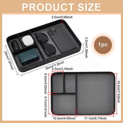 4 Grids Leather Jewelry Display Trays for Earrings Rings Bracelets AJEW-WH0816-545A-1