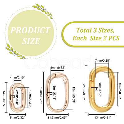 6Pcs 3 Style Brass Spring Gate Rings FIND-PH0008-41-1