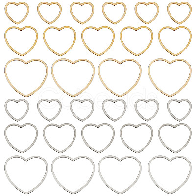 60Pcs 6 Style 304 Stainless Steel Linking Ring STAS-SC0004-53-1
