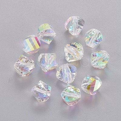 Faceted Electroplate K9 Glass Rhinestone Beads RGLA-F061-001AB-1
