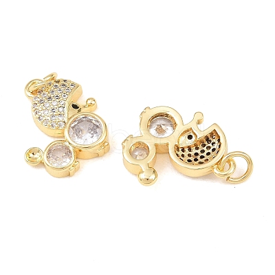 Brass Micro Pave Cubic Zirconia Pendants KK-C162-075G-1