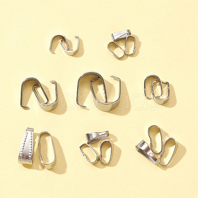 220Pcs 8 Style 304 Stainless Steel Snap on Bails STAS-FS0001-26-1