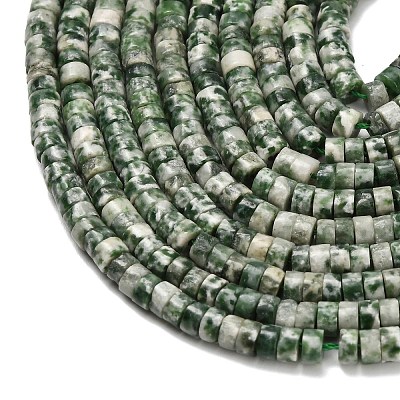 Natural Green Spot Jasper Beads Strands G-Z110-A18-2x4mm-1