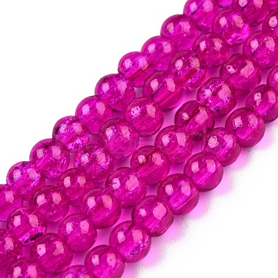 Spray Painted Crackle Glass Beads Strands CCG-Q001-4mm-08-1