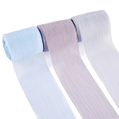 3 Rolls 3 Colors Wrinkle Polyester Ribbon OCOR-TA0002-98A-1