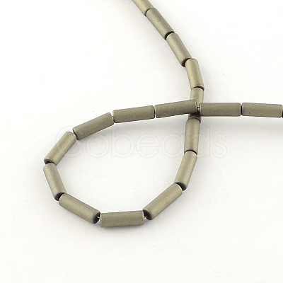 Tube Electroplate Non-magnetic Synthetic Hematite Bead Strands G-S203-22G-1