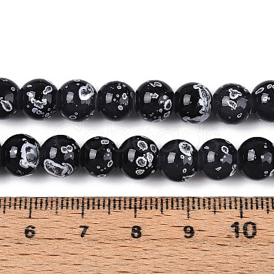 Baking Paint Glass Beads Strands DGLA-N015-8mm-10-1