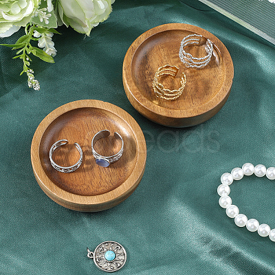 Wood Flat Round Jewely Display Tray LS-ODIS-WH20003-05A-1