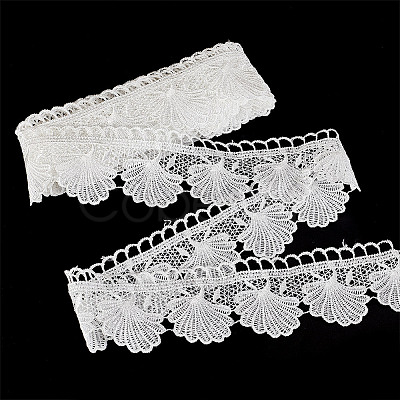5 Yards Polyester Shell Shaped Flower Lace Trim OCOR-PH0004-46A-1