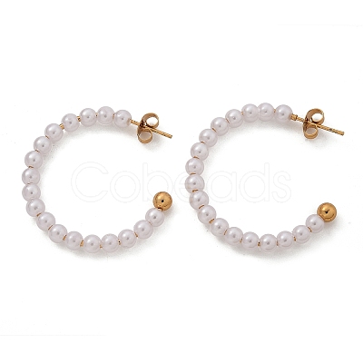 304 Stainless Steel C-Shaped Stud Earrings EJEW-L287-062G-02-1
