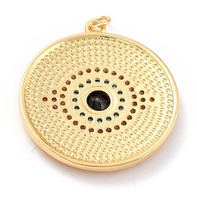 Real 18K Gold Plated Brass Micro Pave Cubic Zirconia Pendants ZIRC-L100-084G-03-1