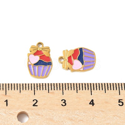 304 Stainless Steel Enamel Charms STAS-R168-01A-G-1