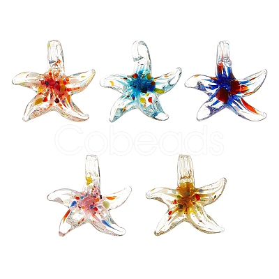 SUNNYCLUE 5pcs 5 colors Handmade Lampwork Pendants LAMP-SC0001-23-1