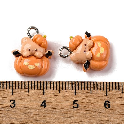 Halloween Theme Opaque Resin Pendants RESI-D075-02E-1