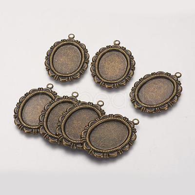 Brass Pendant Cabochon Settings KK-J045-AB-1