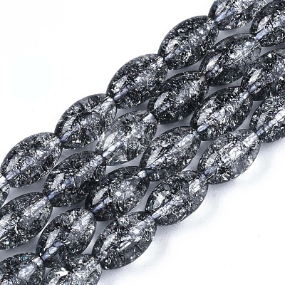 Transparent Crackle Glass Beads Strands GLAA-S192-B-010I-1