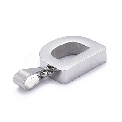 Non-Tarnish 304 Stainless Steel Letter Pendants STAS-H127-D-P-1