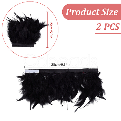 Rooster Feather Trim Clothing Cuffs Decoration AJEW-WH0696-197A-1