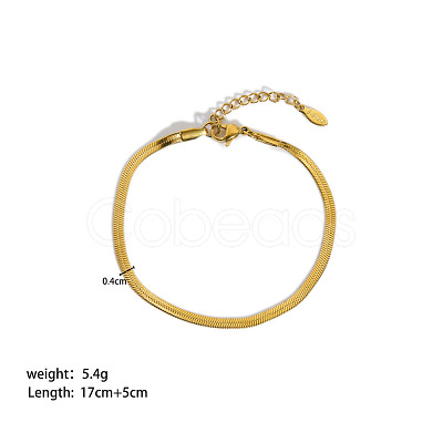 European Style 304 Stainless Steel Snake Chains Bracelet for Women HM2215-12-1