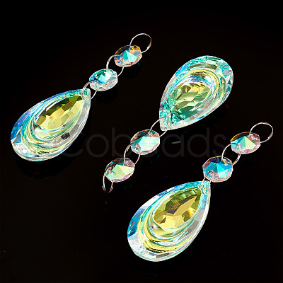 3Pcs Crystal Glass Hanging Sun Catcher AJEW-TADJ0001-08A-1