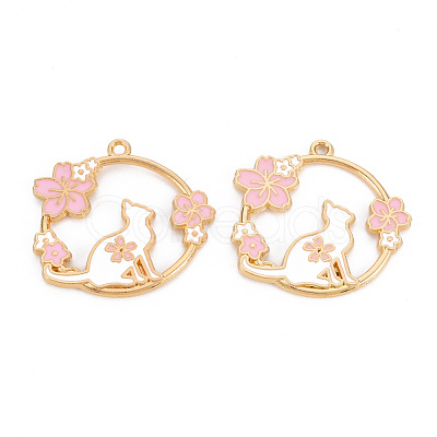 Eco-Friendly Alloy Enamel Pendants ENAM-T011-60-NR-1