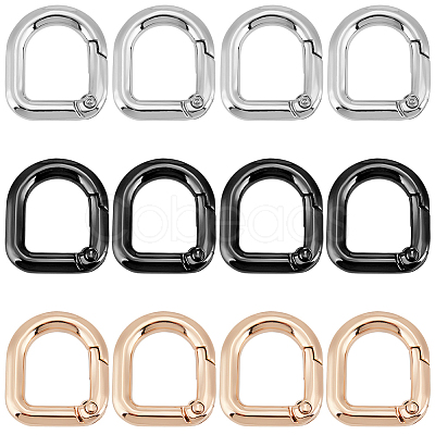 18Pcs 3 Colors Alloy Spring Gate Rings FIND-SC0014-07-1