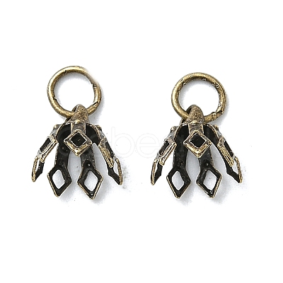 Flower Rack Plating Brass Filigree Bead Cap Bails KK-L102-27AB-1