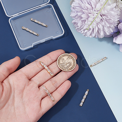 6Pcs Brass Micro Pave Cubic Zirconia Pendants KK-BC0014-67-1