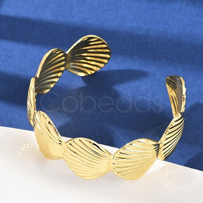 Brass Cuff Bangles for Women BJEW-C112-08G-1