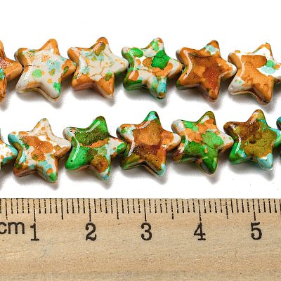 Spray Painted Synthetic Turquoise Beads Strands G-E617-A04-02-1