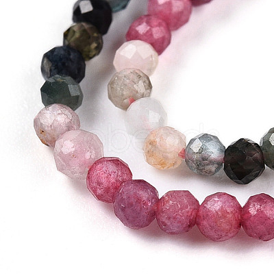 Gradient Color Natural Multicolor Tourmaline Beads Strands G-T141-68B-1