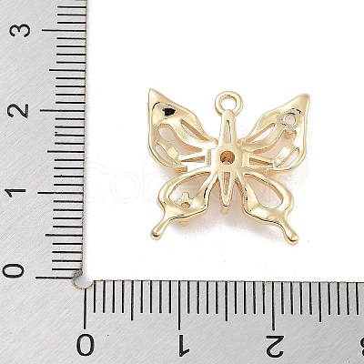 Brass Pave Clear Cubic Zirconia Pendants KK-Z061-14G-01-1