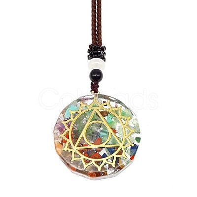 Resin & Natural & Synthetic Mixed Gemstone Pendant Necklaces OG4289-01-1