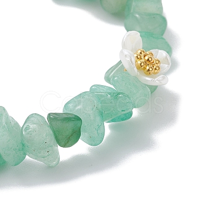 3Pcs Natural Green Aventurine & New Jade & Labradorite Beaded Stretch Bracelets for Women BJEW-JB12315-1