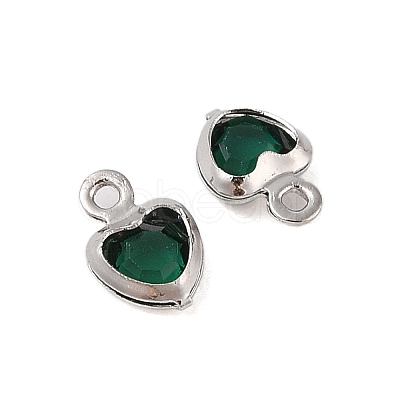 Heart Rack Plating Brass Glass Pendants KK-S385-01P-06-1