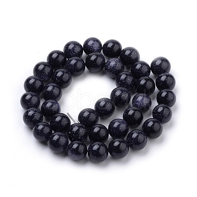 Synthetic Blue Goldstone Beads Strands G-S259-41-10mm-1