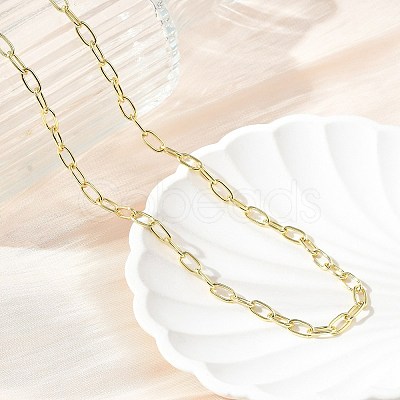 Brass Paperclip Chain Necklaces NJEW-A042-03G-1