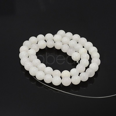 Natural Round White Jade Bead Strands X-G-P070-01-10mm-1