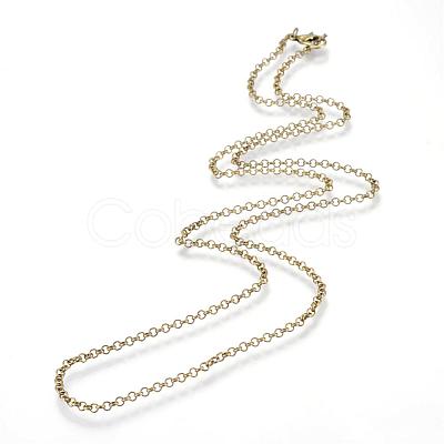 Iron Rolo Chains Necklace Making MAK-R017-45cm-AB-1